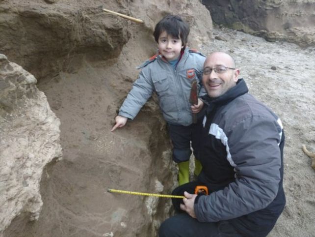 Martín y su papá. El pequeño