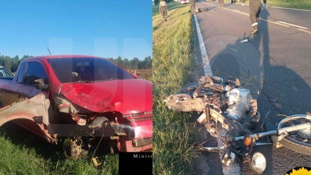 Ruta 130: un joven de 19 años chocó a dos motociclistas y huyó