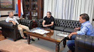 El gobernador Rogelio Frigerio recibió a Omar Martínez y Sergio Lifschitz.