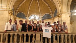 El grupo argentino que participó de la ceremonia de premiaciones de la IX WSRC donde se realizó el anuncio.