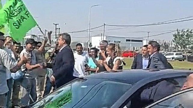 Sergio Massa llegó a Rafaela en un automóvil conducido por el gobernador Omar Perotti.&nbsp;