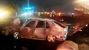 Cuatro muertos y seis heridos en un choque múltiple e incendio en la autopista Panamericana