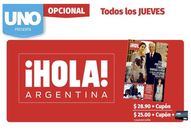 Desde este jueves pedí opcional la revista Hola con el UNO