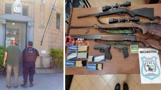 EL detenido junto al arsenal secuestrado luego de la pelea con un vecino