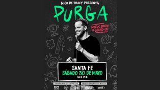 Nico De Tracy regresa a Santa Fe presentando Purga, su nuevo unipersonal de Satand Up