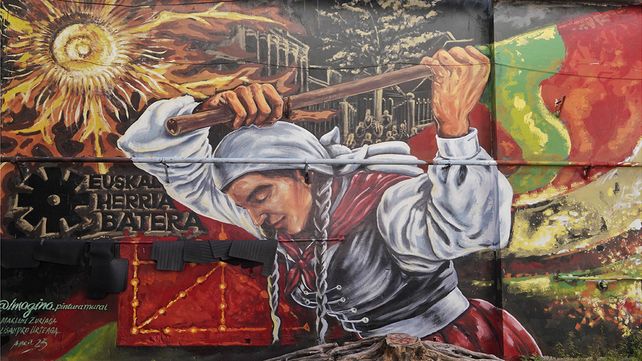 Un mural vasco hecho en Rosario es celebrado a miles de kilómetros, en su tierra