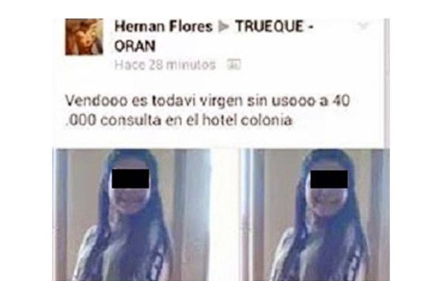 En el aviso se incluía la foto de una niña de alrededor de 12 años sonriente y con los ojos tapados.