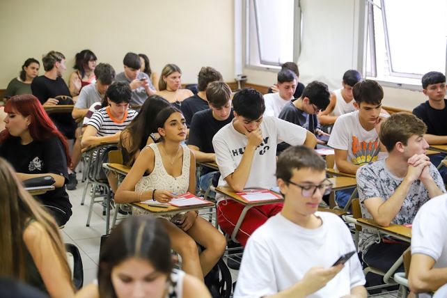 Una clase de ingreso de este año en Ciencias Económicas.