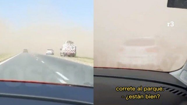Estremecedor video: filmaban la tormenta de tierra y viento en la autopista Rosario-Córdoba y chocaron