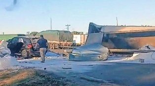 Ruta 14: un camionero fue trasladado al hospital tras un choque múltiple