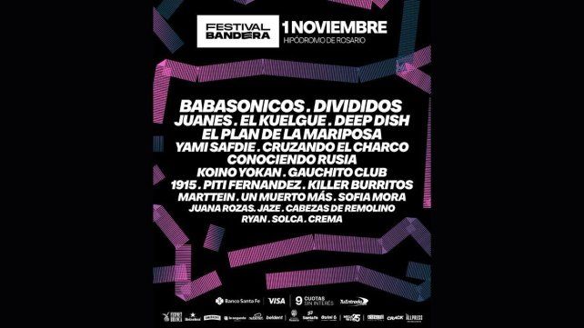 Divididos, Babasónicos y Juanes en el Festival Bandera de Rosario