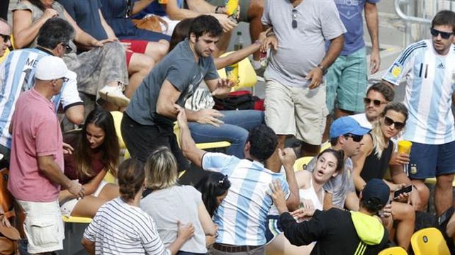 Un violento incidente se registró en las gradas durante el partido que hoy ganó Juan Martín del Potro.&nbsp;