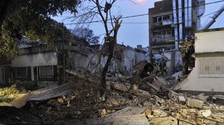 Una zona destruida. El pasaje Drumond se convirtió en una sector devastado.