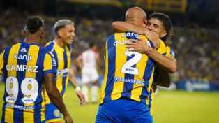 El festejo de Rosario Central ante Estudiantes. El domingo se viene Huracán. Si pasa, Independiente o Boca.