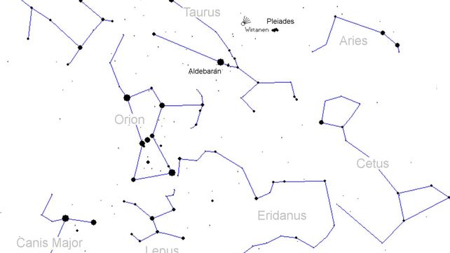 PLANO. Cómo ubicar al Wirtanen en los cielos entrerrianos.