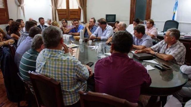Los sindicalistas municipales en una de las últimas reuniones.&nbsp;