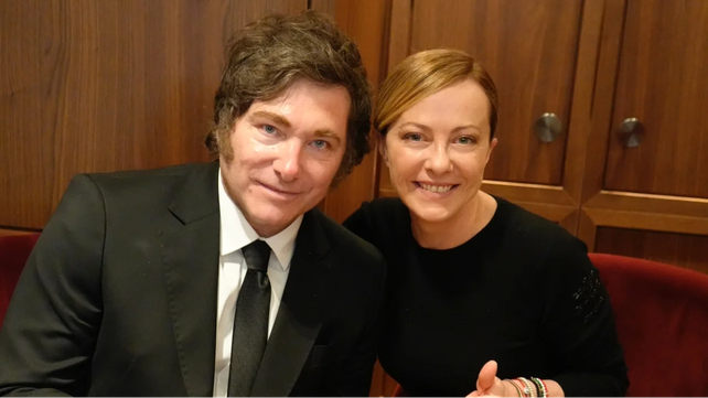 El presidente Javier Milei y Giorgia Meloni almorzaron luego del funeral del Papa Francisco.