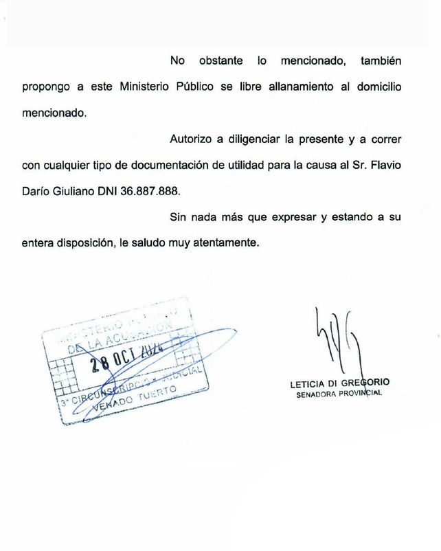 La senadora Di Gregorio denunció a un hombre que aterroriza al norte de Venado Tuerto