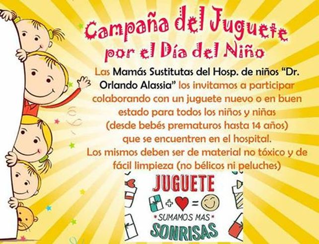Juntan juguetes para los niños del Alassia