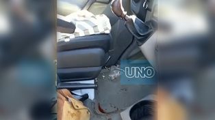 Así quedó la trafic en la que se trasladaban los cadetes luego del ataque