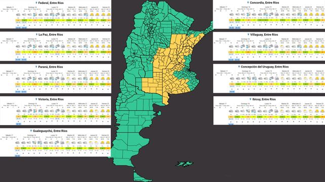 Entre Ríos y otras cinco provincias en alerta por tormentas