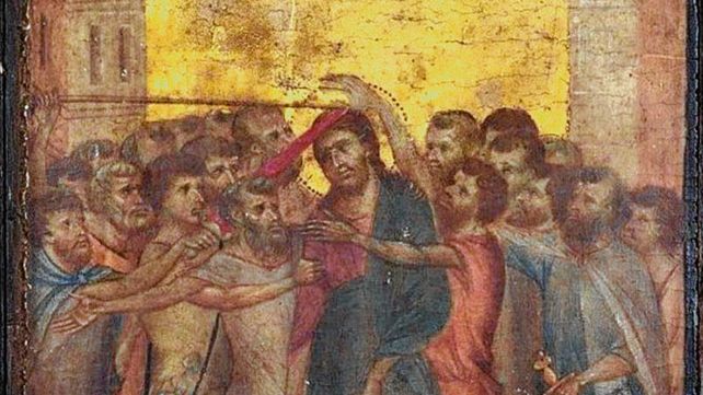 Cristo burlado. El cuadro pintado en 1280 en una madera de álamo.