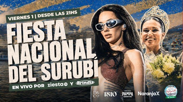 Brindis TV transmitirá la Fiesta Nacional del Surubí en Goya con shows de La Joaqui, Coti y Kapanga