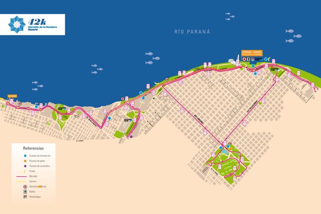 El mapa del circuito de los 42K de Rosario