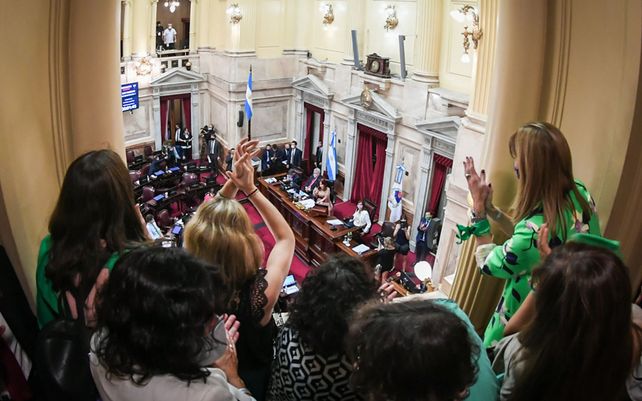 Emoción en los festejos en Argentina por la legalización del aborto
