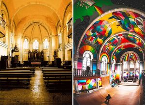 Convirtieron una iglesia de más de 100 años en un colorido skate park