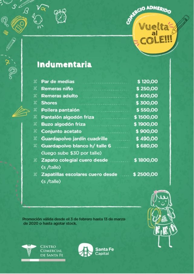 Lista de precios acordados