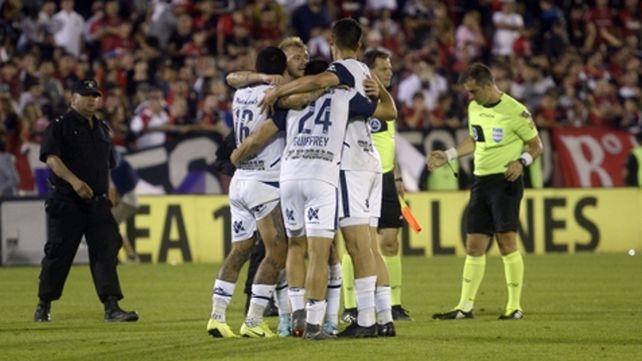 Solamente para triperos. El festejo en el Coloso fue de los jugadores de Gimnasia.