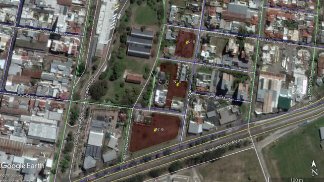 La ubicación de los terrenos