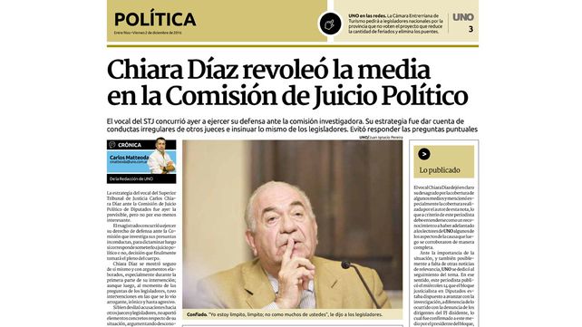 Estrategia. Inicialmente Chiara Díaz embistió contra los legisladores y otros miembros del Superior. &nbsp;