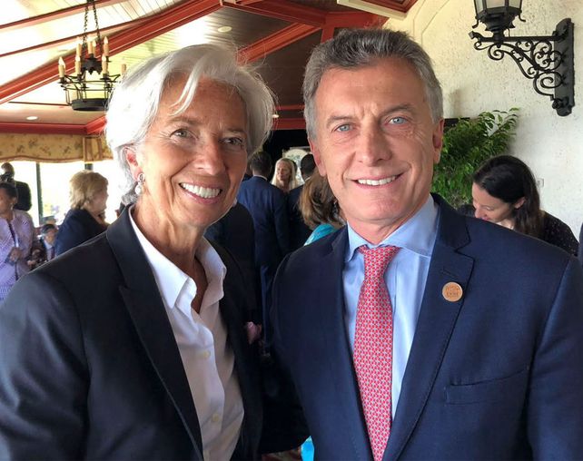 Mauricio Macri con Christine Lagarde del FMI. Foto: NA.&nbsp;