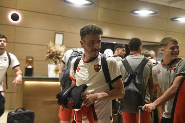 Mariano Soso al llegar al hotel en Tucumán.