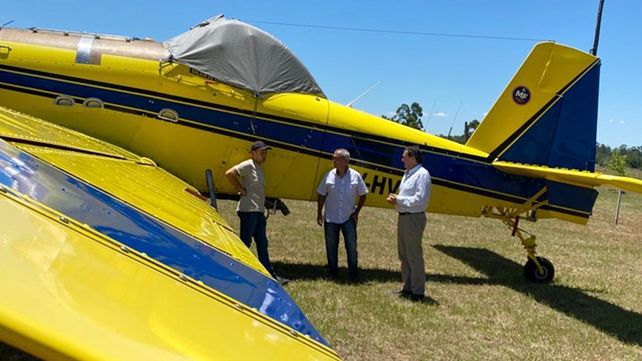 La disposición para prevenir incendios contempla un avión hidrante AT-802 (LV-HVD) del Servicio Nacional de Manejo del Fuego con base en Concordia