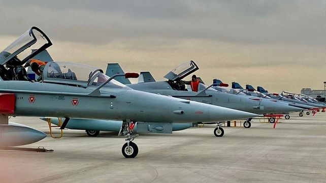 Aviones F-5 como los que Chile desplegó en la zona austral ante una posible invasión de su espacio aéreo.