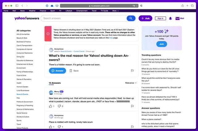 Uno de los productos más populares de Yahoo dejará de funcionar en mayo