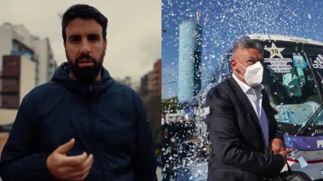 Enfrentados. El periodista y youtuber Flavio Azzaro y el presidente de la AFA