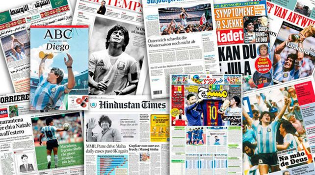 Medios de todo el mundo dedicaron sus tapas a la muerte de Diego Maradona