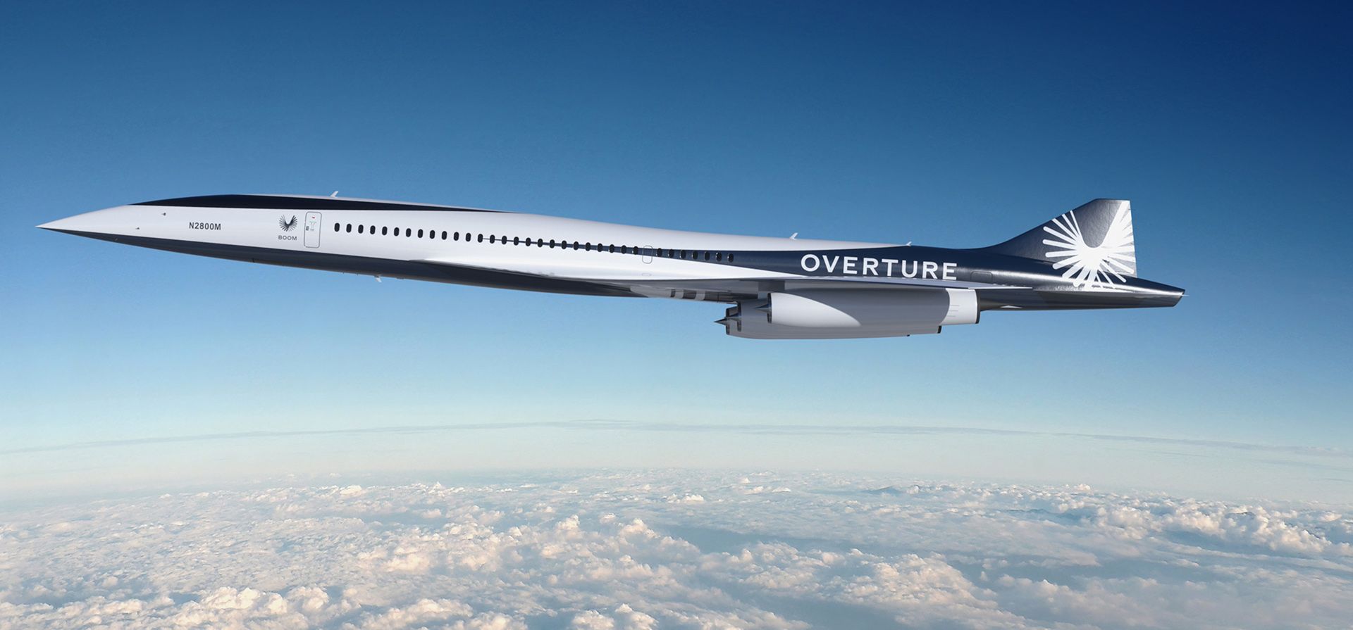Esta imagen sin fecha proporcionada por Boom Supersonic muestra el avión Boom Supersonic Overture. American Airlines dice que acordó comprar hasta 20 aviones supersónicos que todavía están en el tablero de dibujo y a años de volar. American anunció el acuerdo el martes 16 de agosto de 2022 con Boom Supersonic.