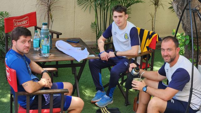 Los kinesiólogos también disfrutaron de un buen mate en el hotel Marías.