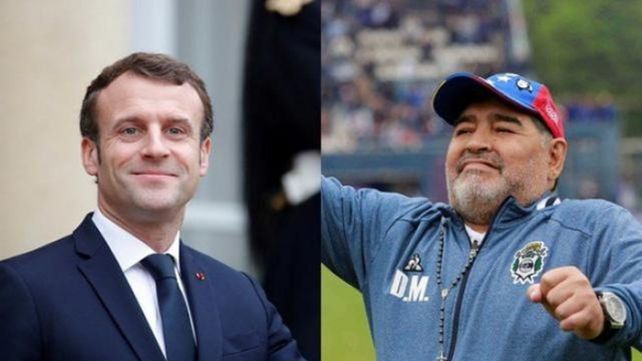 El presidente francés Emmanuel Macron le dedica una carta a Diego.