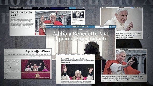 La muerte de Benedicto XVI fue tapa en todos los portales internacionales.