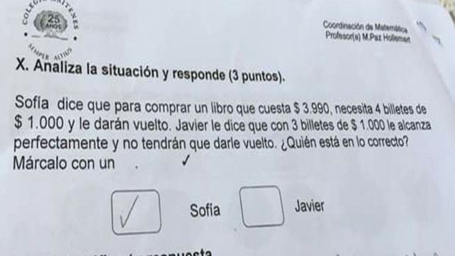 La genial respuesta de un nene en un problema matemático