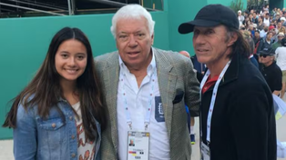 Nicola Pietrangeli, gloria del tenis italiano, junto a Guillermo Vilas y su hija Andanin.&nbsp;