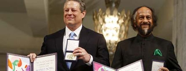 Entregan los premios Nobel en medio de proclamas contra el calentamiento