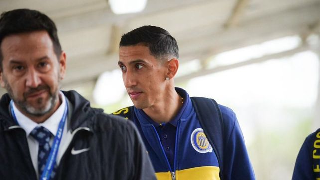 Ángel Di María llega al estadio de Gimnasia en el bosque platense.&nbsp;