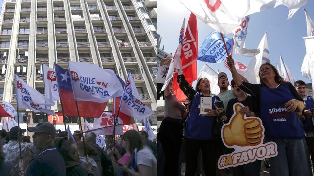Campañas a favor y en contra de la nueva propuesta en las calles de Santiago